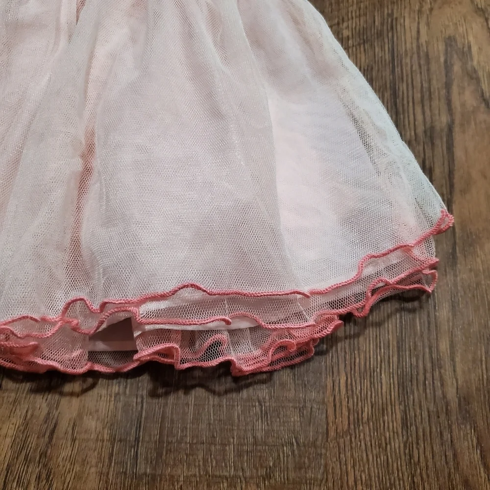 Bonnie Baby Girl Fancy Dress Pastel Pink Tulle Rainbow Floral Lace Rose Formal - Picture 3 of 9